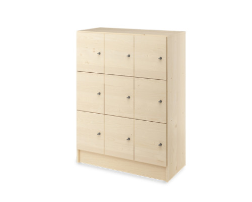 PRIMA FEATURES Unit with a wooden doors and a glass doors birch