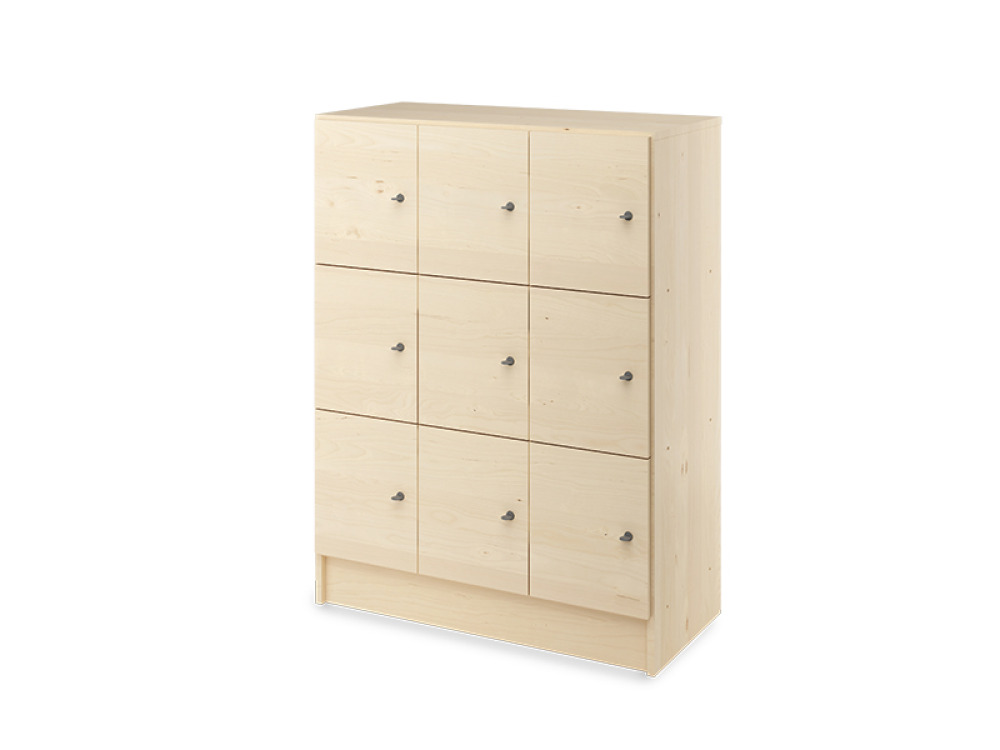 PRIMA FEATURES Unit with a wooden doors and a glass doors birch