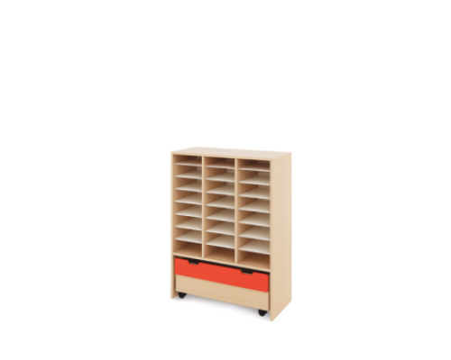 Storage Unit X with compartments + container - Red