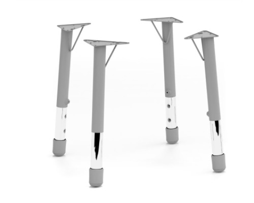 4 metal legs with 3-6 regulation