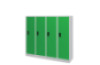 Low 4-person metal cloakroom - green