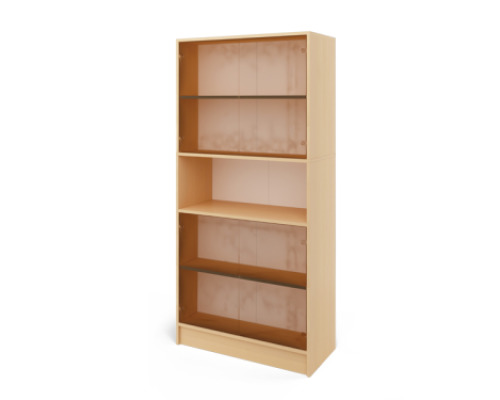 Prima features Unit with two pairs of glass doors and a shelf birch