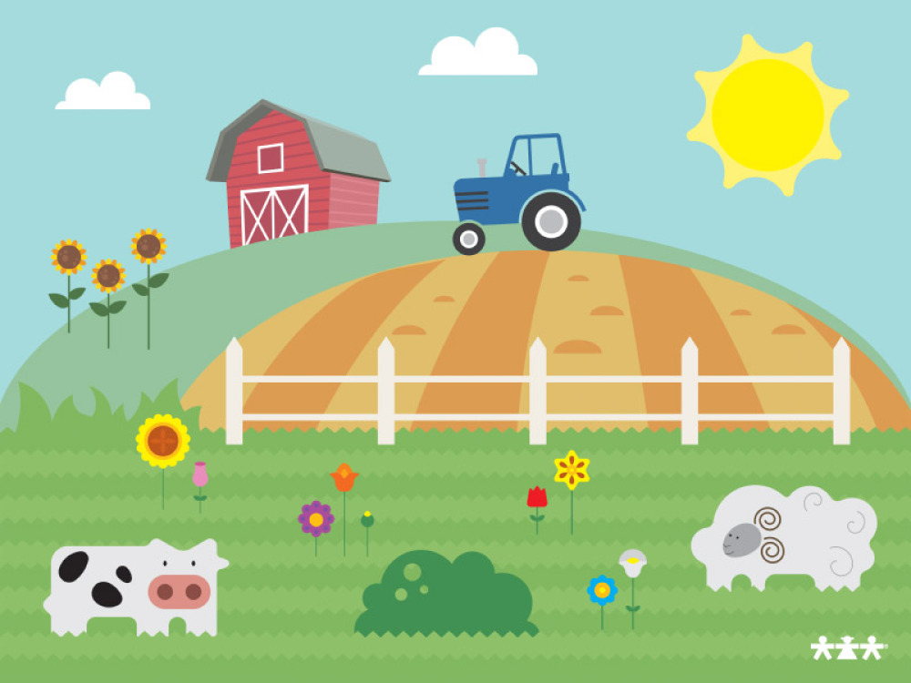 Fantasy polyamide carpet. Farm