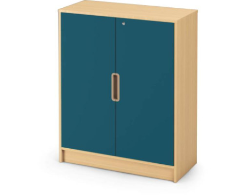 Storage Unit 92 with shelves and doors + lock - Emerald blue - S