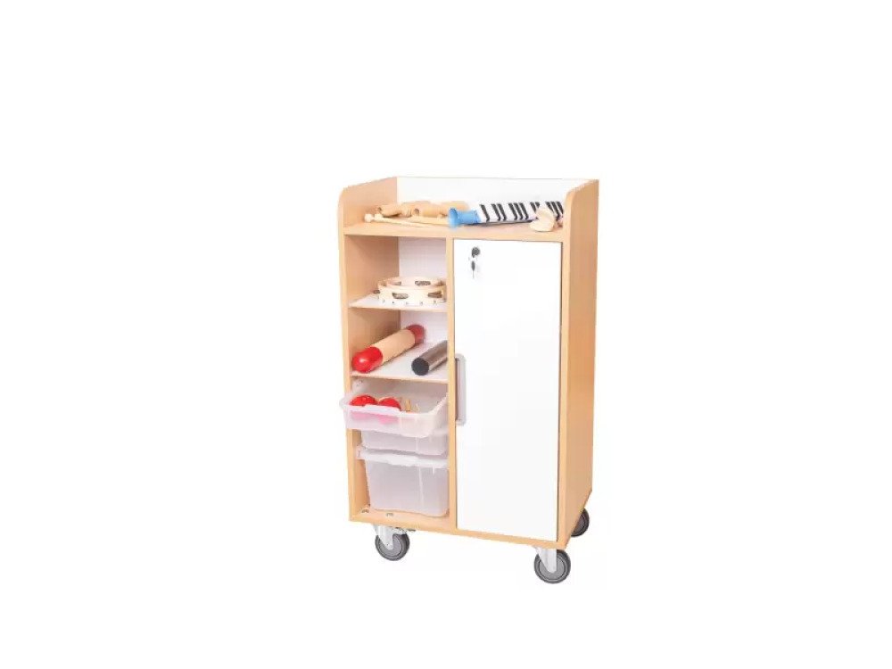 Mobile cabinet with a desk