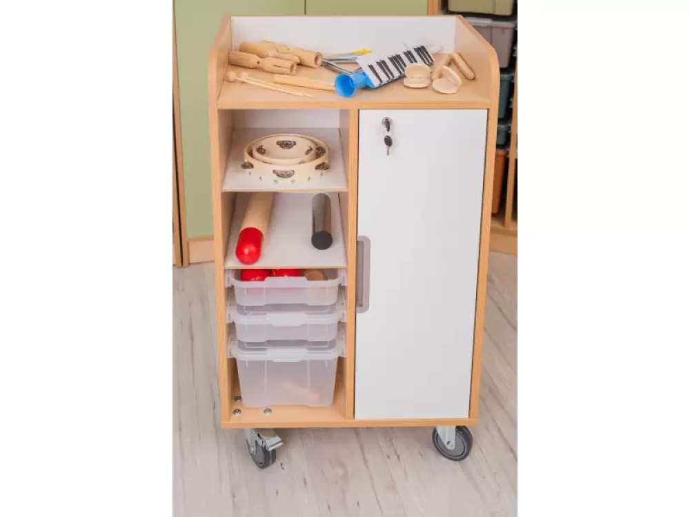 Mobile cabinet with a desk