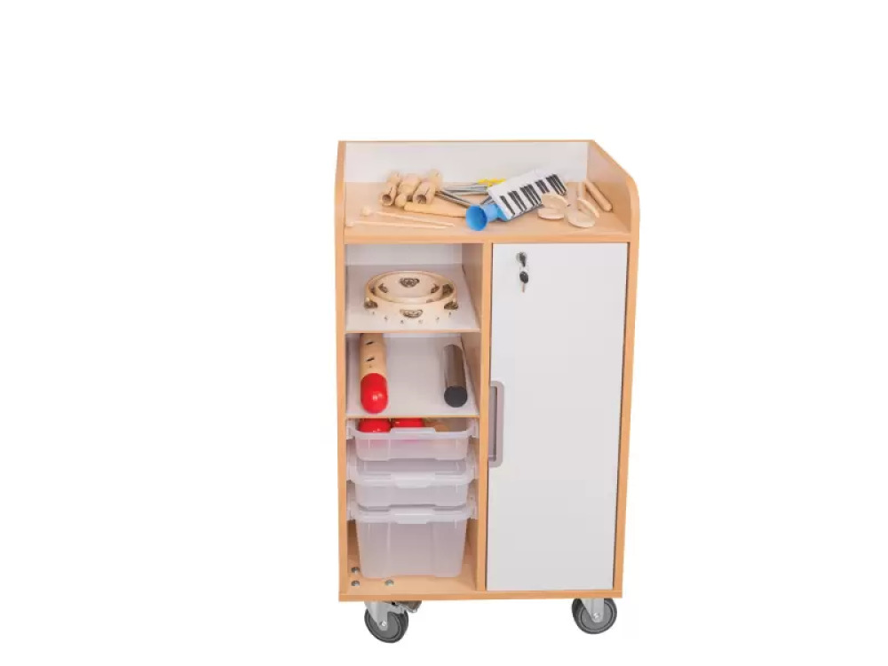 Mobile cabinet with a desk