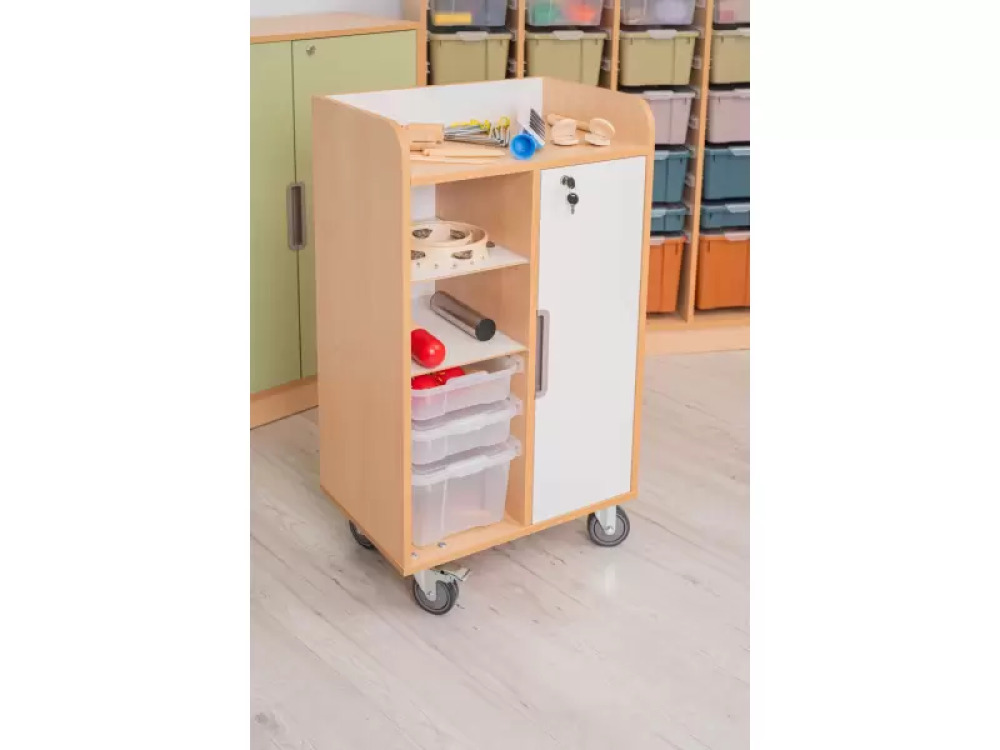 Mobile cabinet with a desk