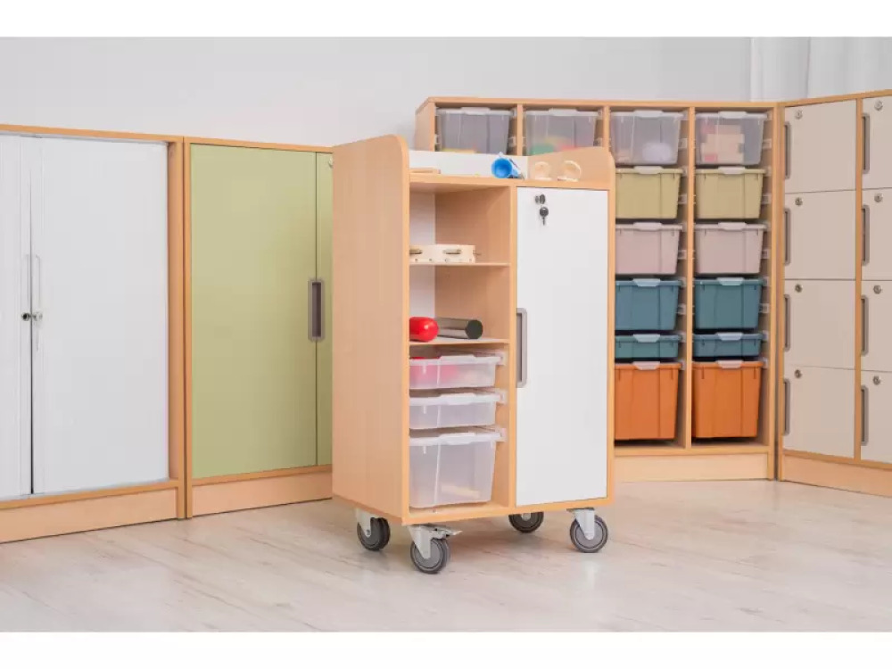 Mobile cabinet with a desk