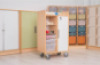 Mobile cabinet with a desk