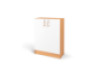 Beech storage unit with white doors from the Prima collection.