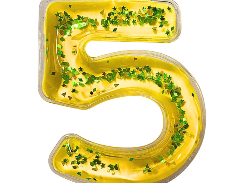 Squidgy Sparkly Numbers 10 Pack Sensory Gel Shapes, Glitter & Colourful Liquid, Squidgy Jelly Fidgeting Toy