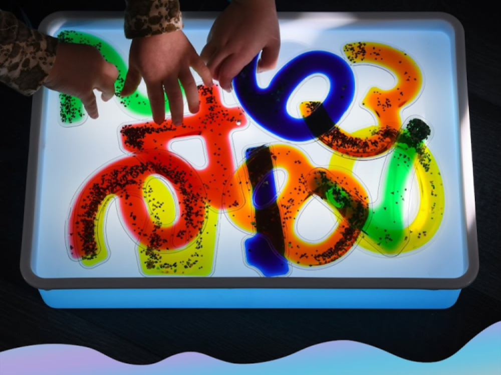 Squidgy Sparkly Numbers 10 Pack Sensory Gel Shapes, Glitter & Colourful Liquid, Squidgy Jelly Fidgeting Toy