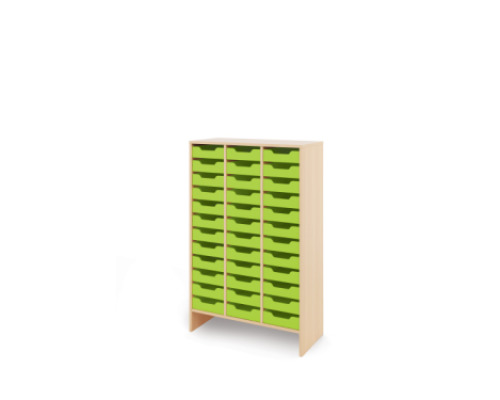 Storage Unit XL with shallow wooden trays - Green
