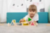 Wooden blocks with windows and fillings