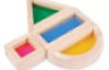 Wooden blocks with windows and fillings