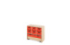 Storage Unit M with deep cardboard trays + container - Red