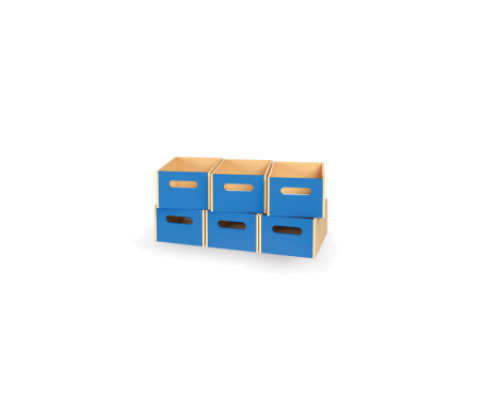 6 - big wooden trays - Blue