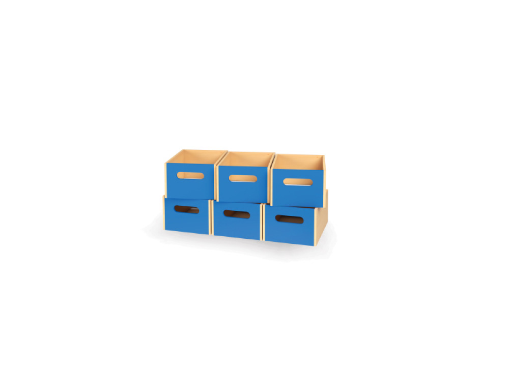 6 - big wooden trays - Blue