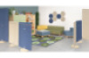 Tall acoustic screen - Navy