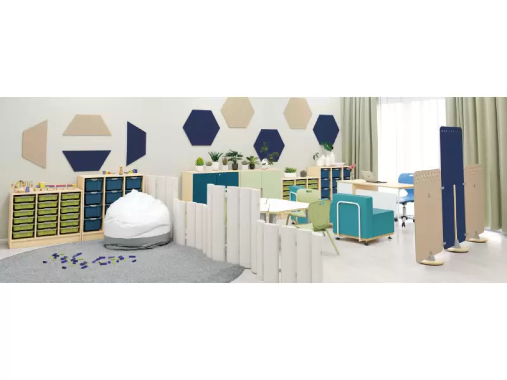 Tall acoustic screen - Navy
