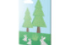 Forest wall panel. Christmas trees with bunnies