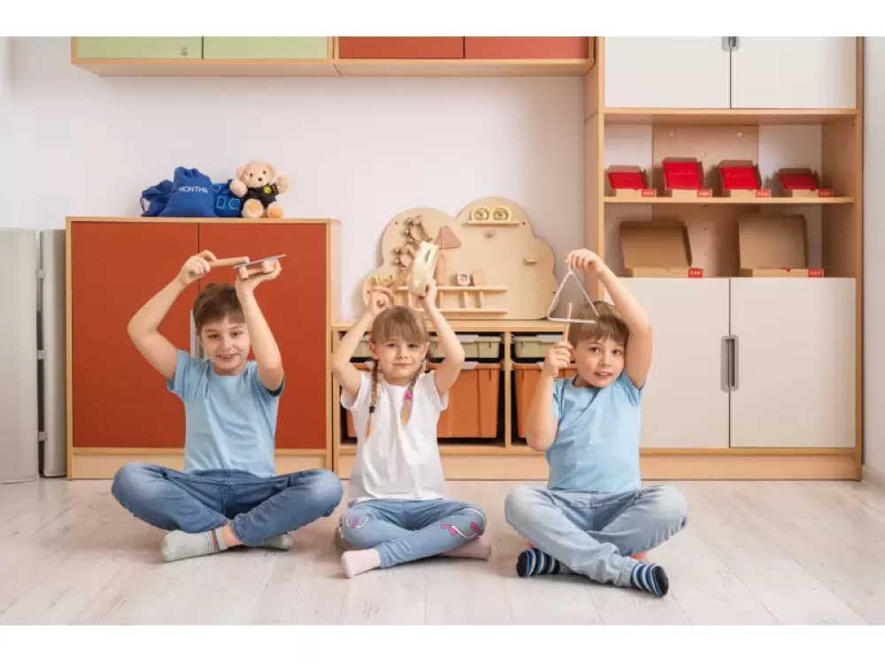 Musical panel. Wall-mounted board with musical instruments