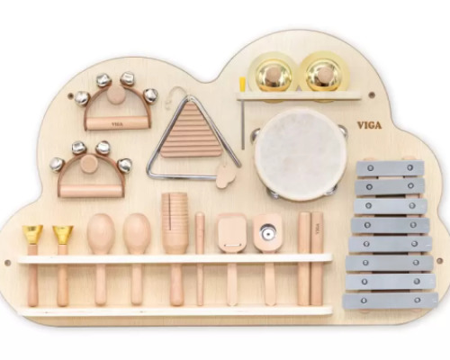 Musical panel. Wall-mounted board with musical instruments