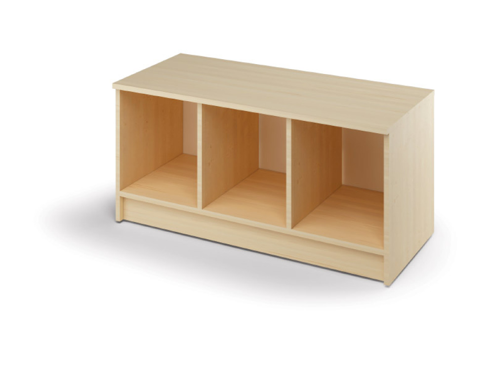Cubo small cabinet 3 for plastic containers. Birch