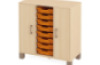 Cabinet with shelves, doors and 8 containers. Birch. Fresh Collection