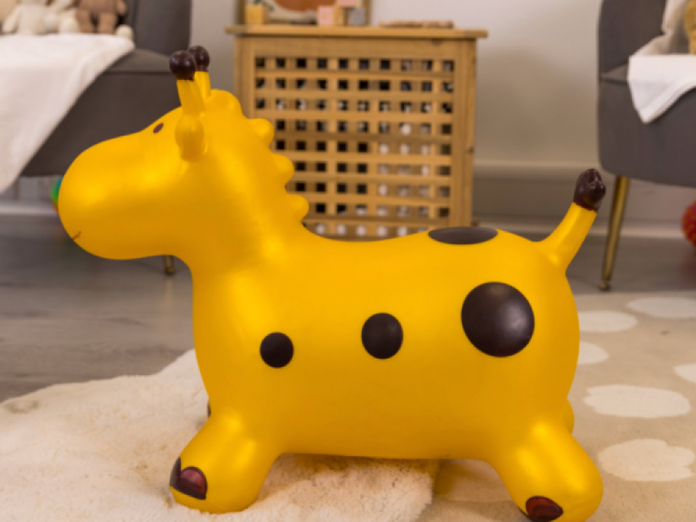 Gold Giraffe Hopper Inflatable Bouncy Ride-On Toy  By HappyHopperz