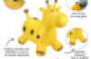 Gold Giraffe Hopper Inflatable Bouncy Ride-On Toy  By HappyHopperz