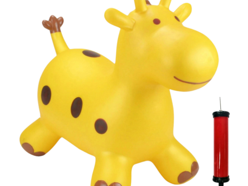 Gold Giraffe Hopper Inflatable Bouncy Ride-On Toy  By HappyHopperz