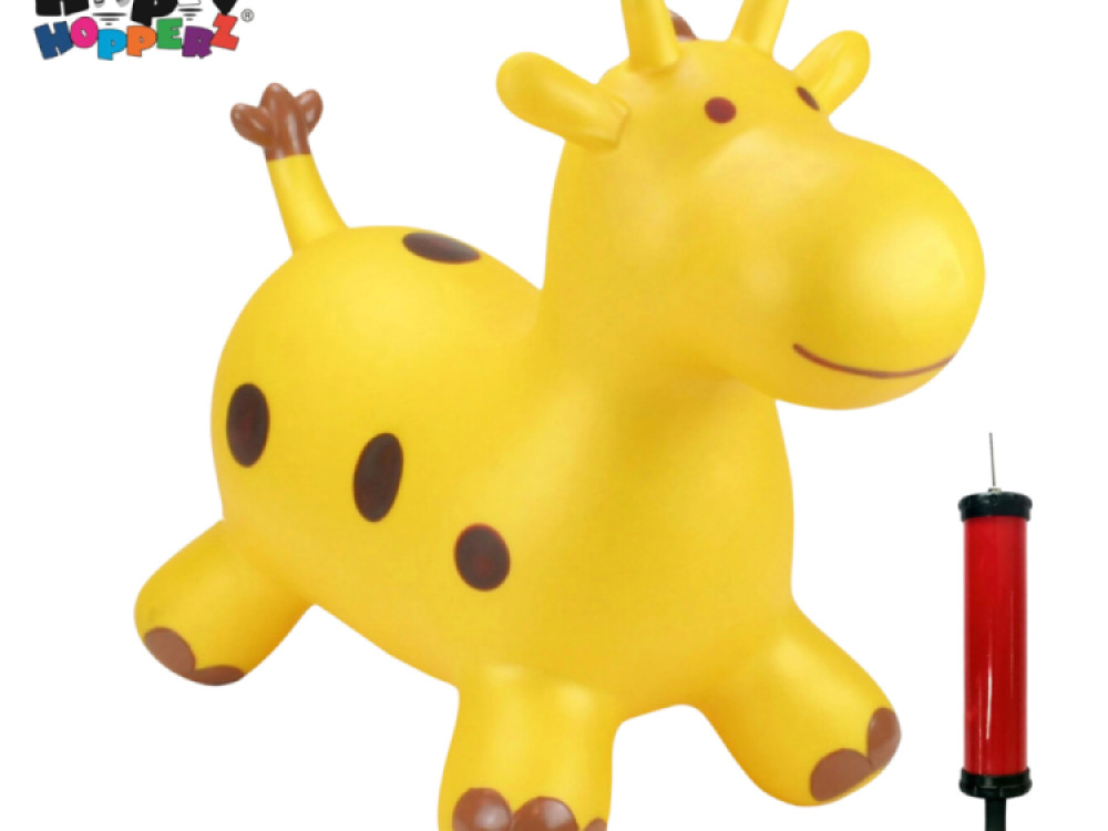 Gold Giraffe Hopper Inflatable Bouncy Ride-On Toy  By HappyHopperz