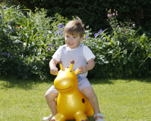 Gold Giraffe Hopper Inflatable Bouncy Ride-On Toy  By HappyHopperz