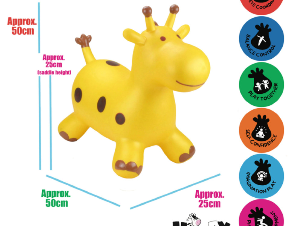 Gold Giraffe Hopper Inflatable Bouncy Ride-On Toy  By HappyHopperz