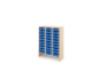 Storage Unit X with shallow cardboard trays - Blue