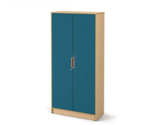 Tall wardrobe 92 with doors and lock - Emerald blue