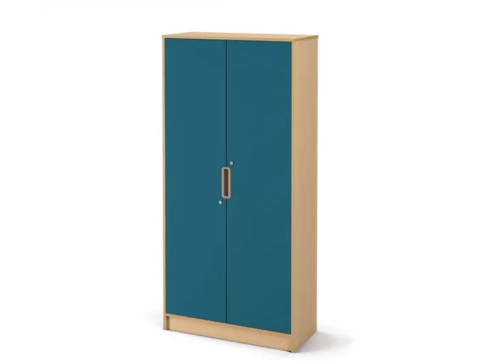 Tall wardrobe 92 with doors and lock - Emerald blue