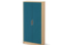 Tall wardrobe 92 with doors and lock - Emerald blue