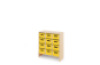 Storage Unit L with deep wooden trays - Yellow