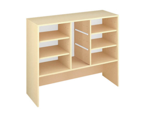 Storage Unit L with shelves for trays and containers - Beech