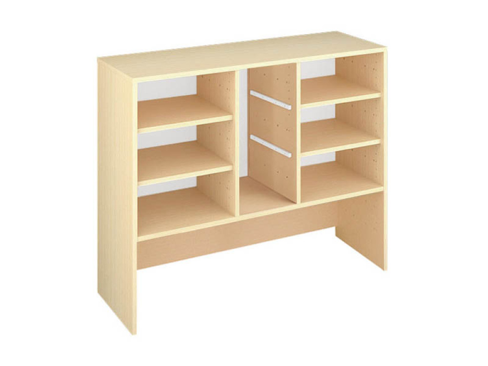 Storage Unit L with shelves for trays and containers - Beech