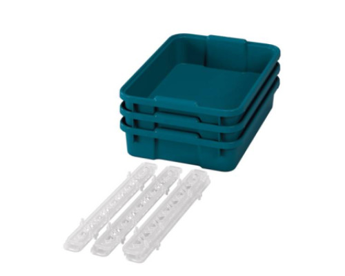 Small plastic containers with runners - eco blue-green - 06