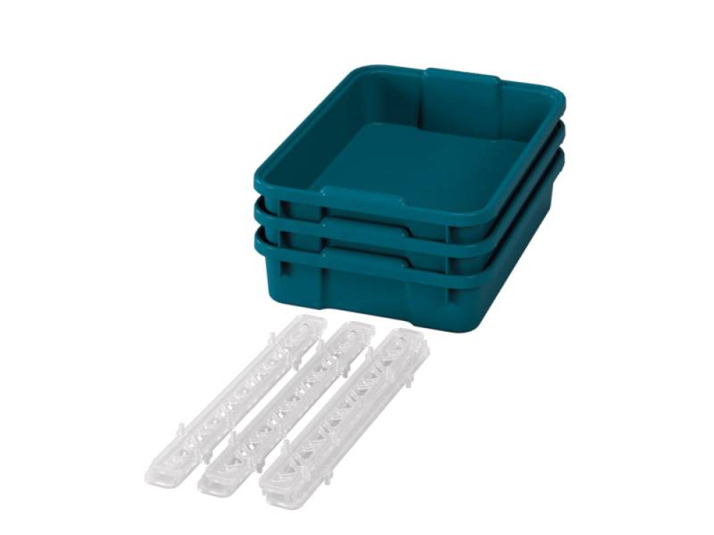 Small plastic containers with runners - eco blue-green - 06