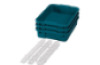 Small plastic containers with runners - eco blue-green - 06