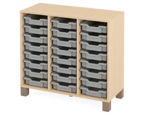 Cabinet with 24 shallow containers. Grey. Fresh Collection
