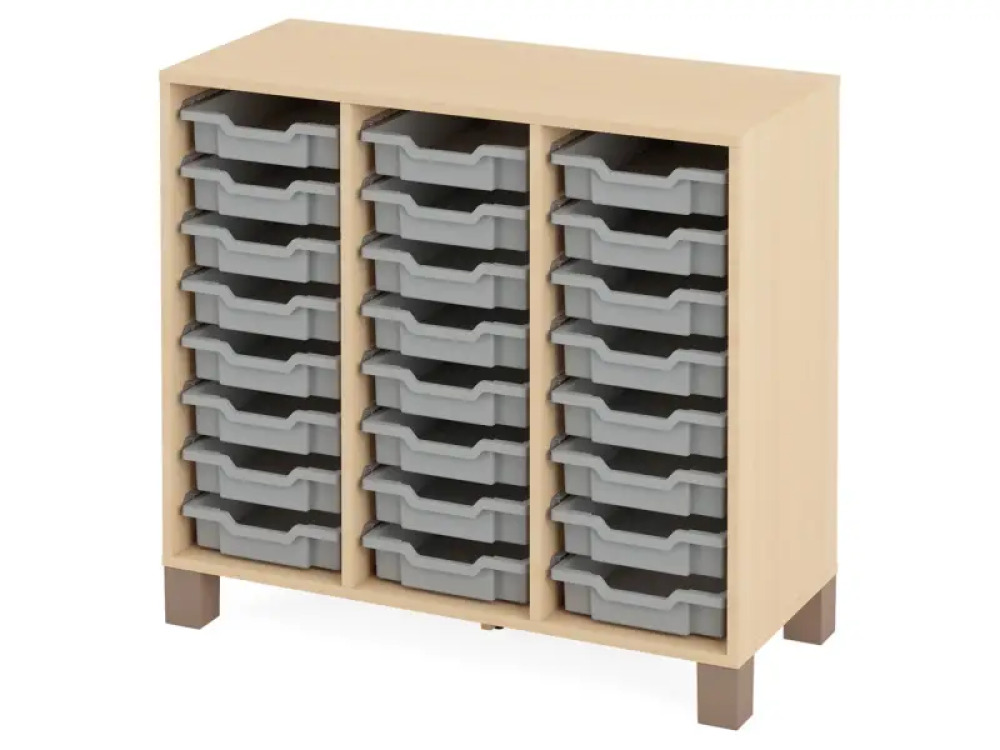 Cabinet with 24 shallow containers. Grey. Fresh Collection