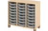Cabinet with 24 shallow containers. Grey. Fresh Collection