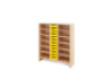 Storage Unit XL with shelves + shallow cardboard trays - Yellow